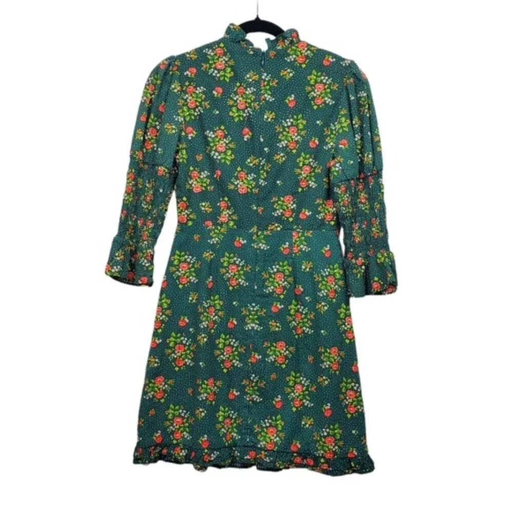 Urban Outfitters Womens Laura Ashley Maisy Puff Sleeve Floral Mini Dress Size S